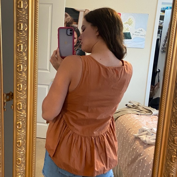 Rusty orange peplum top - Picture 3 of 3